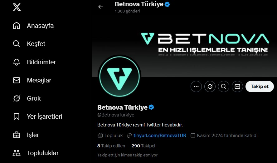Betnova Twitter